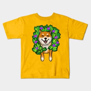 Shiba Inu Gets Stuck In Bush Kids T-Shirt